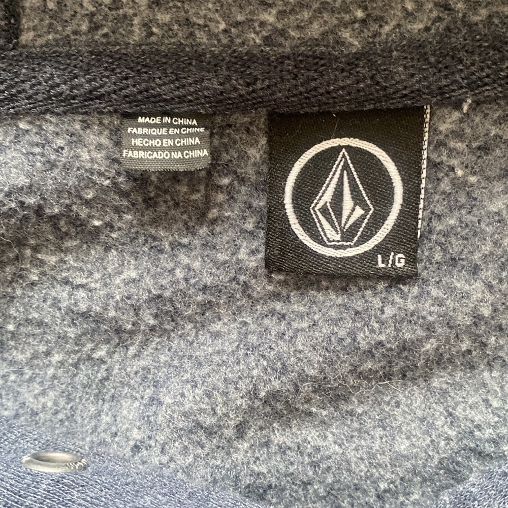 Volcom Dark Blue Hoodie with Logo size - Picture 8 of 10